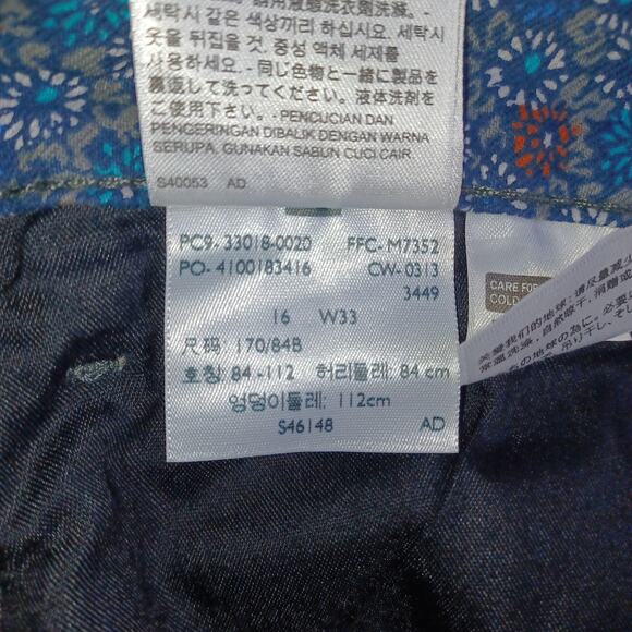 Levi's Women's Denim Jean Shorts Size 16 Blue Floral Print Cutoff 4" Mid Rise - Picture 12 of 12